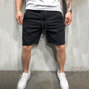 Mens Knee-length Cotton Shorts with Elastic Drawstring Waist Men's Sweatshort with Side Pockets Summer Shorts Short Pants