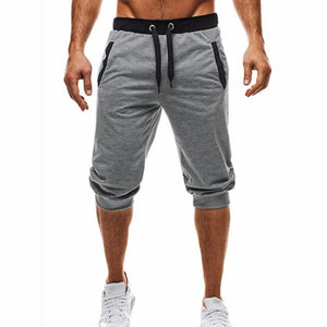 New Shorts Men Hot Sale Summer Leisure Knee Length Shorts Color Patchwork Joggers Short Sweatpants Trousers Men Bermuda Shorts